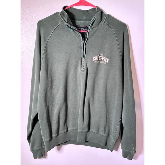 Straight Down Men's Green Cal Poly Mustangs 1/4 Zip Sweatshirt Size Small - Picture 2 of 5